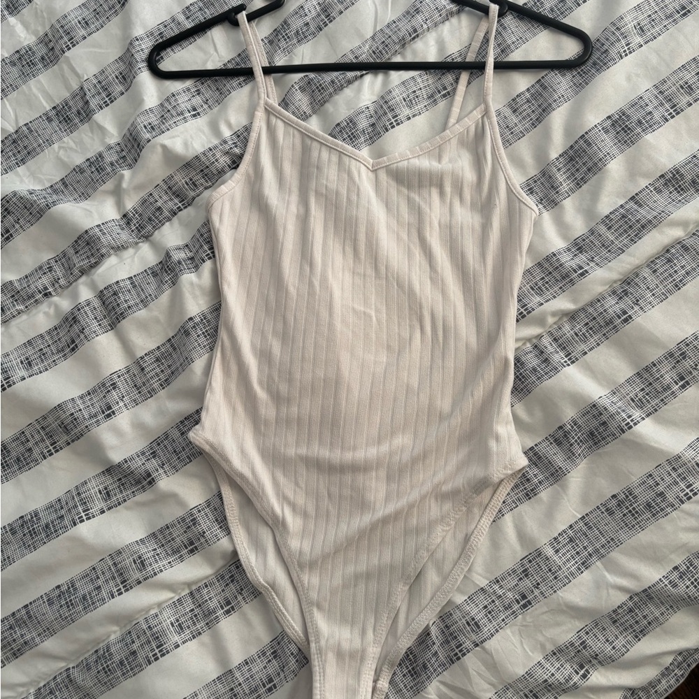 Cream Ribbed Bodysuit